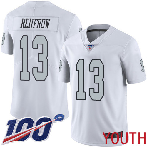 Oakland Raiders Limited White Youth Hunter Renfrow Jersey NFL Football #13 100th Season Rush Vapor Jersey->women nfl jersey->Women Jersey
